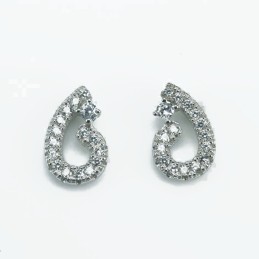 Earring  Drop 7x11mm.  Circonia
