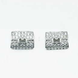 Earring Bag 8x10mm.  Circonia