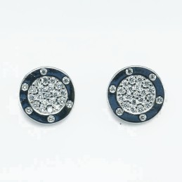Earring Round  9mm.  Circonia