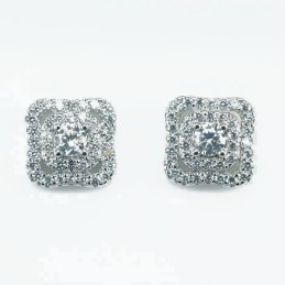 Earring Square 9mm.  Circonia