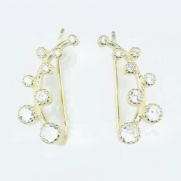 Earring Round 6x19mm. Circonia gold