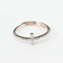 Ring   Plus  6mm.  rose  Circonia