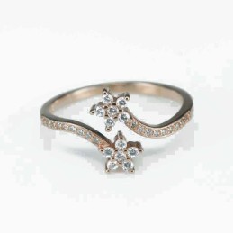 Ring  flower  10mm.  rose  Circonia