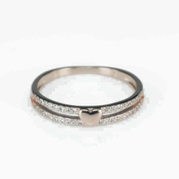 Ring  heart  5mm.  rose  Circonia