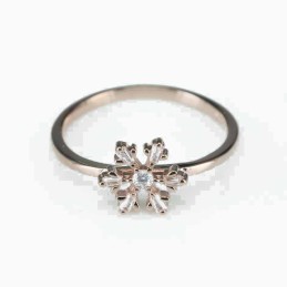 Ring  flower  8mm.  rose  Circonia