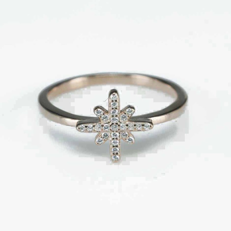 Ring  flower  11mm. rose  Circonia