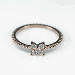 Ring  flower  7mm.  rose  Circonia