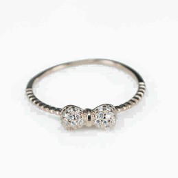 Ring  bow  5mm.  rose  Circonia