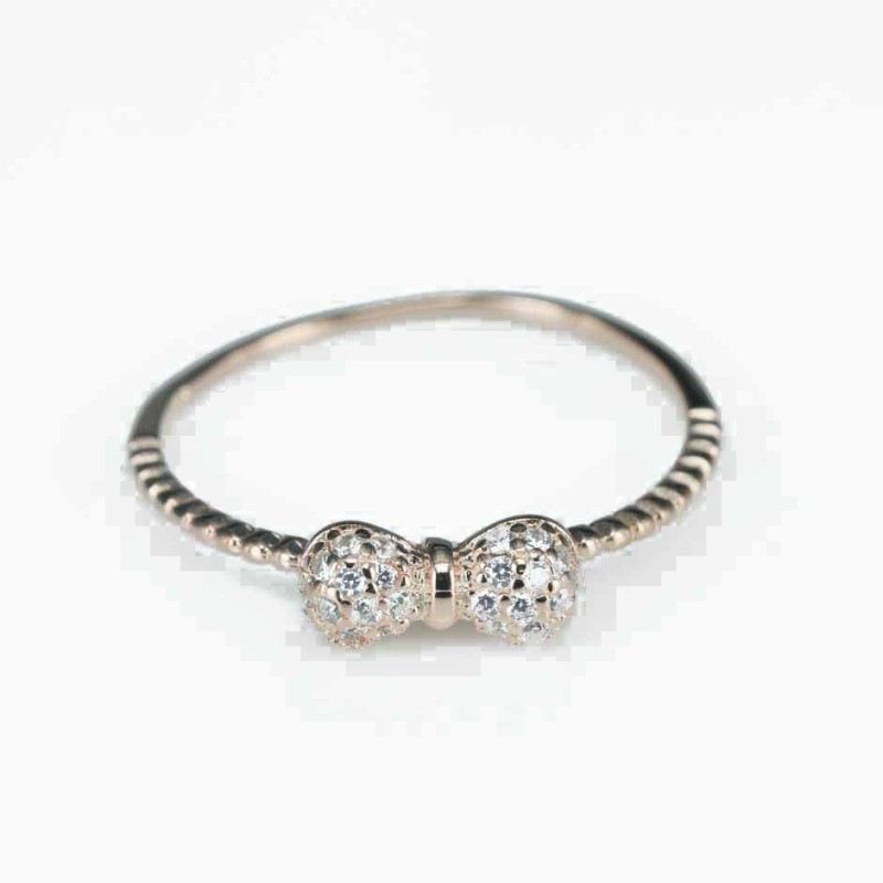 Ring  bow  5mm.  rose  Circonia