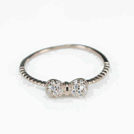 Ring  bow  5mm.  rose  Circonia