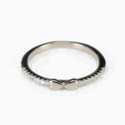 Ring  bow  3mm.  rose  Circonia