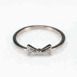Ring  bow  5mm.  rose  Circonia