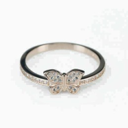 Ring  butterfly  7mm.  rose  Circonia