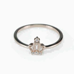 Ring  crown  9mm.  rose  Circonia