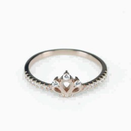 Ring  crown  8mm.  rose  Circonia