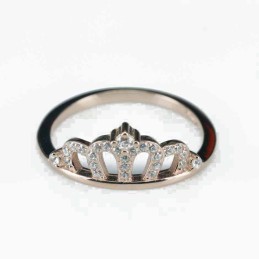 Ring  crown  9mm.  rose  Circonia