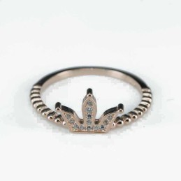 Ring   crown  9mm.  rose  Circonia