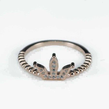 Ring   crown  9mm.  rose  Circonia