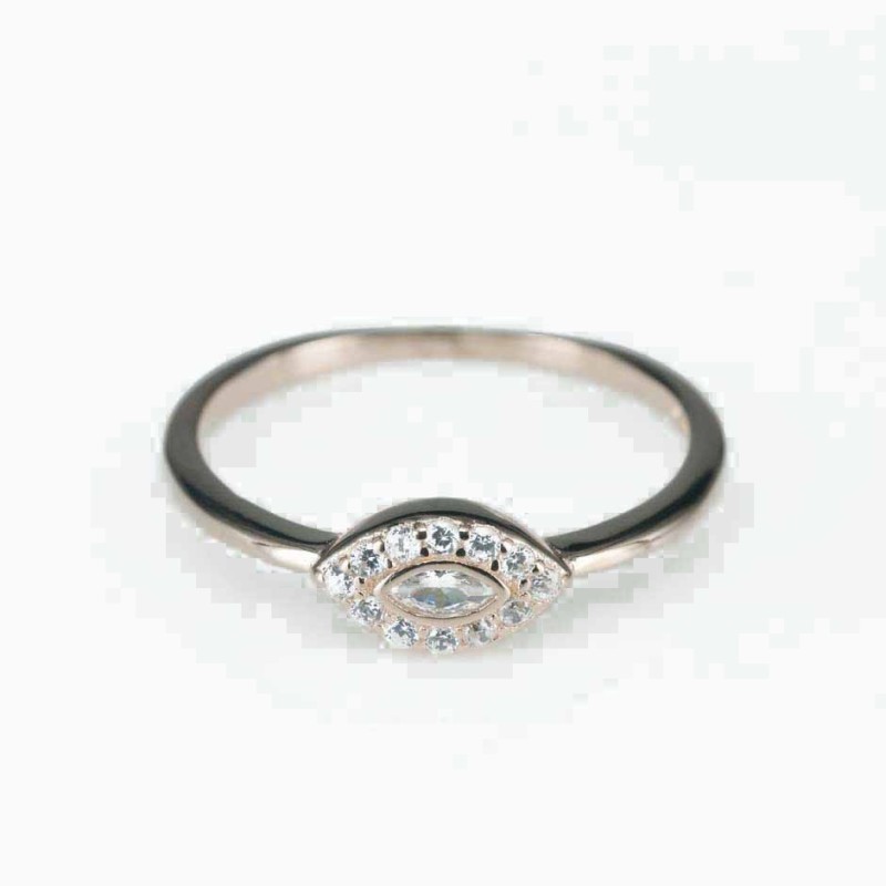 Ring   rhombus  6mm.  rose  Circonia