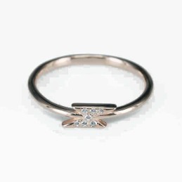 Ring   5mm.   rose  Circonia