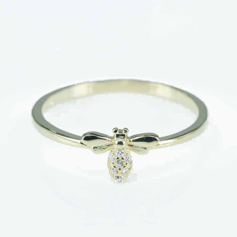 Ring Bee 6x9mm. Circonia gold