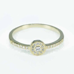 Ring Round 6mm. Circonia gold