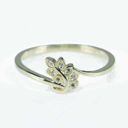 Ring Leaf 7mm. Circonia gold