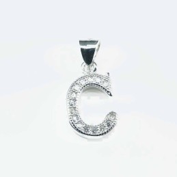 Pendant  C"  9x15mm. Circonia