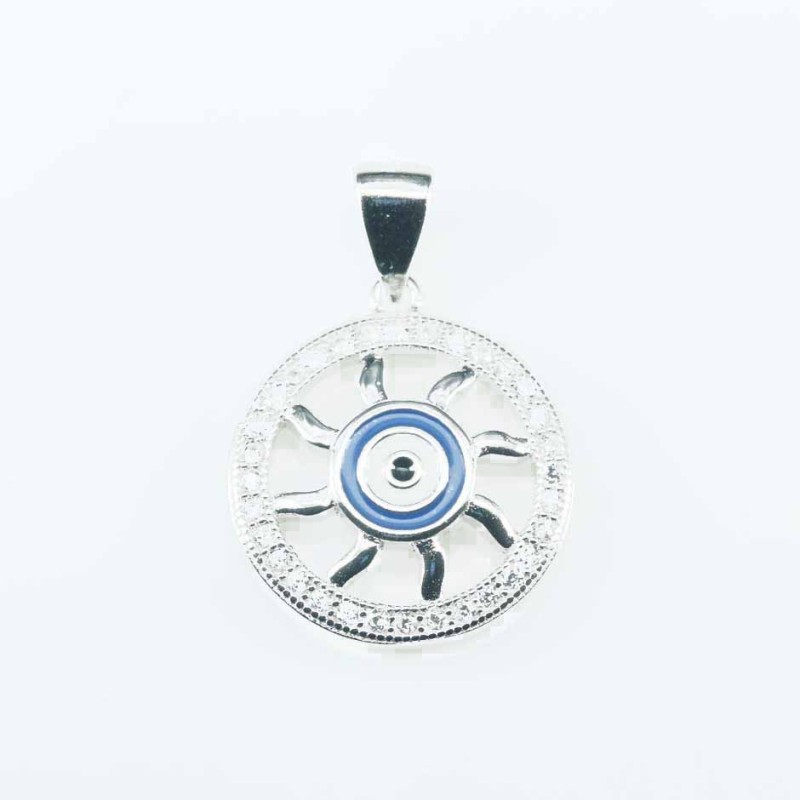 Pendant Round in Eye 17mm. Circonia