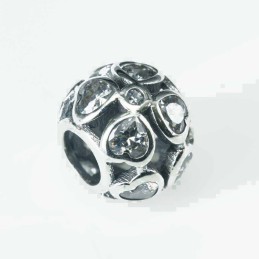 Charm For Bracelet Bead 10mm. Circonia