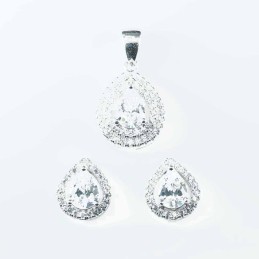 Set Ea+Pend Drop 10x13mm. Circonia