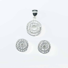 Set Ea+Pend Round  9+11mm. Circonia