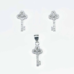Set Ea+Pend Small Key 7x16mm. Circonia