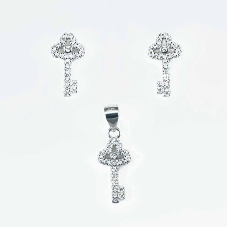 Set Ea+Pend Small Key 7x16mm. Circonia