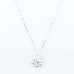 Necklace Moon 14mm. 45cms. Circonia