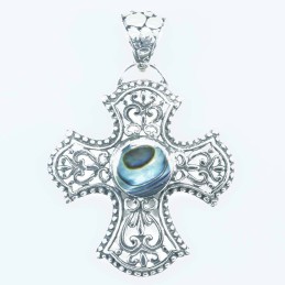Pendant Cross 31x44mm. Abalon Shell