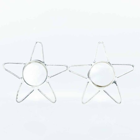 Earring Star 14mm. Mother Of Pearl