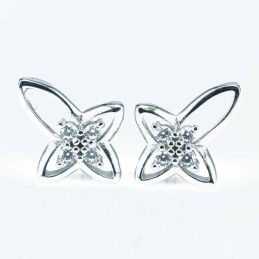 Earring Butterfly 8x11mm. Circonia