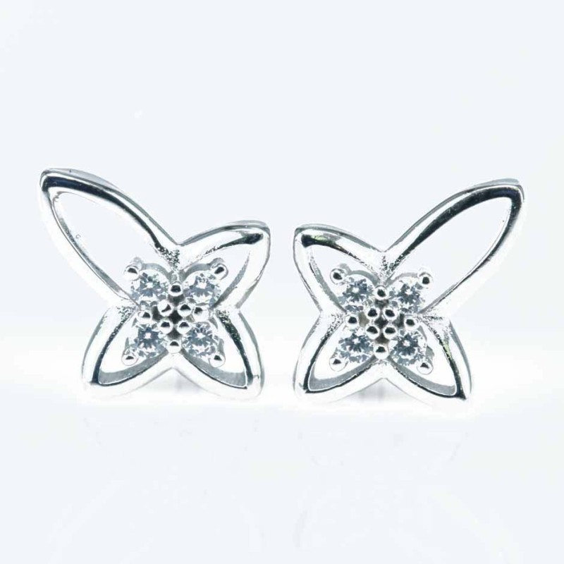 Earring Butterfly 8x11mm. Circonia