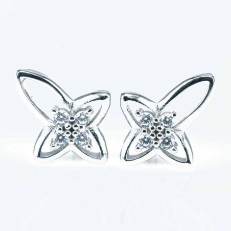 Earring Butterfly 8x11mm. Circonia