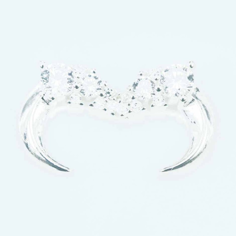 Earring Moon 8x10mm. Circonia