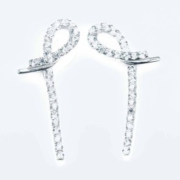 Earring Bow 4x20mm. Circonia