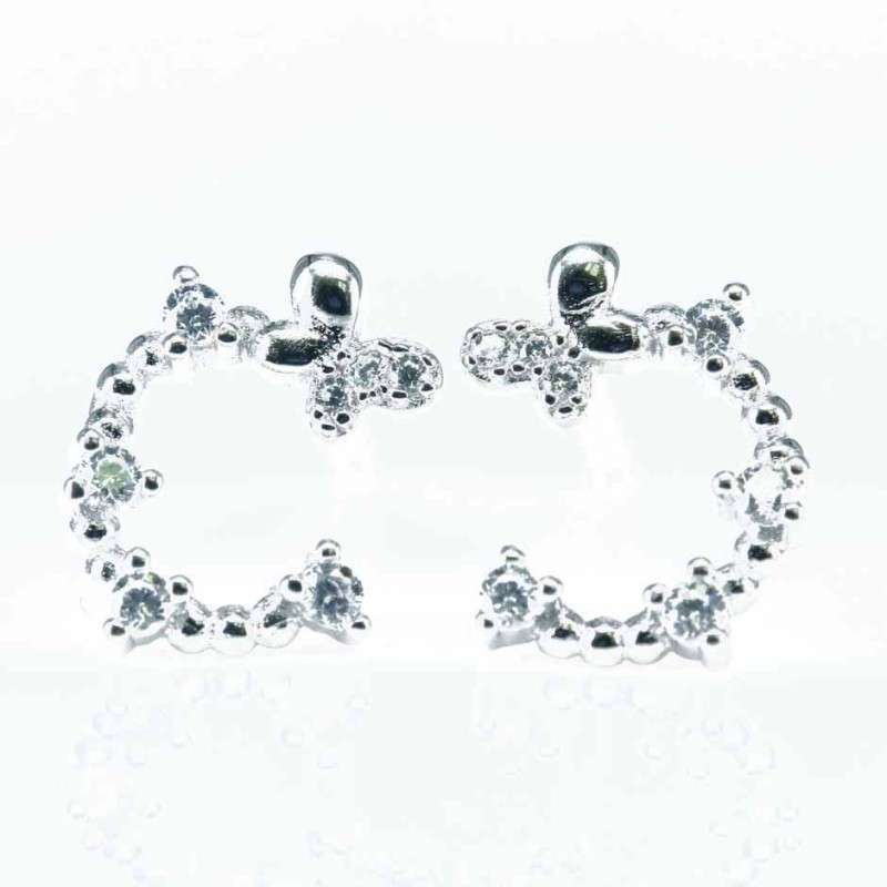Earring C" 7x9mm. Circonia