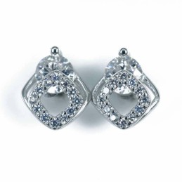Earring Square 6x8mm. Circonia