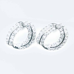 Earring Bow 8x10mm. Circonia