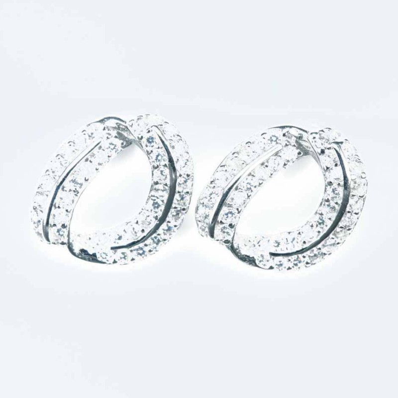 Earring Bow 8x10mm. Circonia
