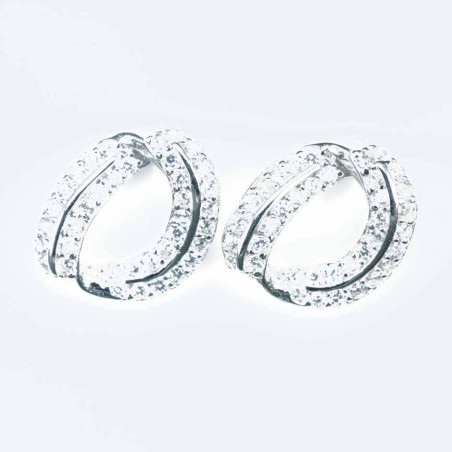Earring Bow 8x10mm. Circonia