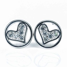 Earring Heart 7mm. Circonia