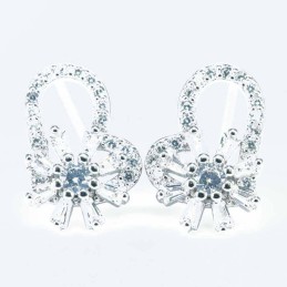 Earring Heart 10x14mm. Circonia