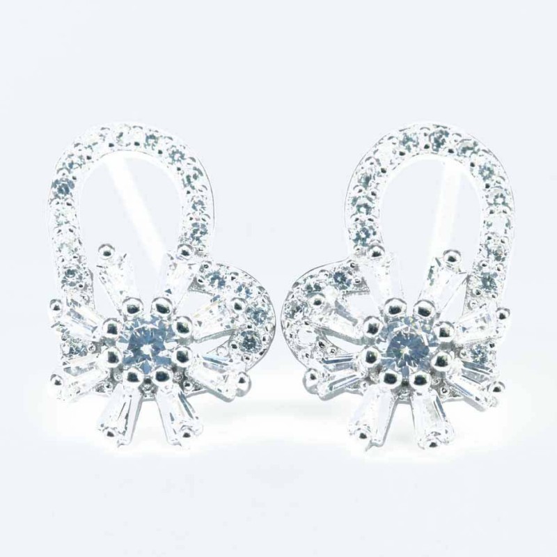 Earring Heart 10x14mm. Circonia